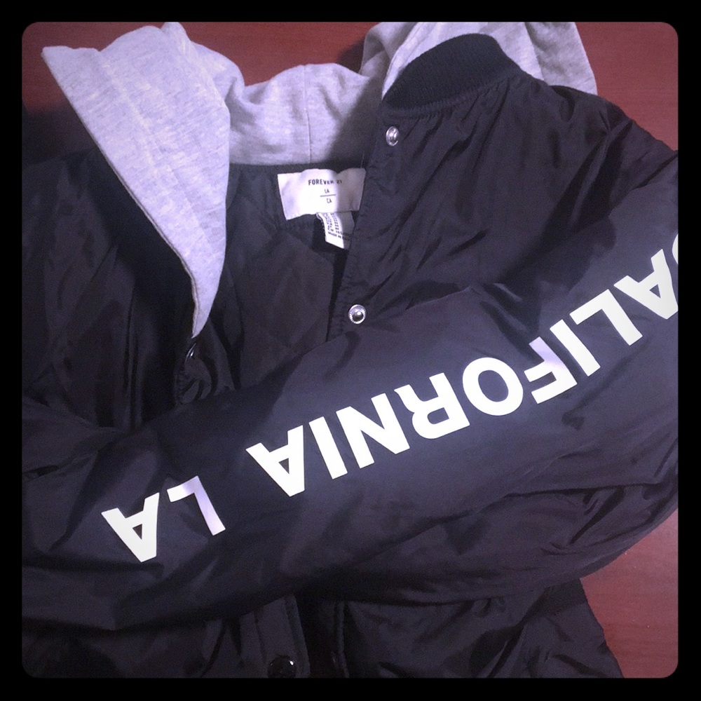 Button up jacket with hoodie